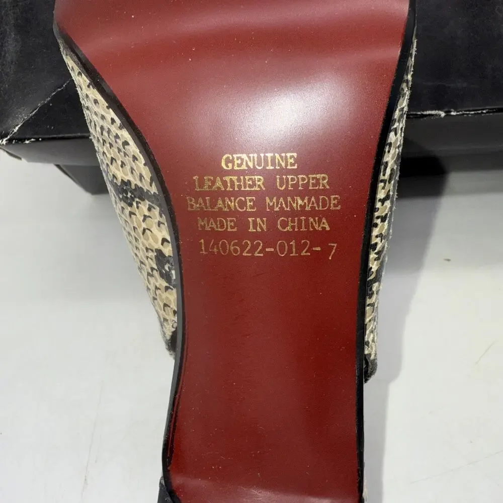Colin Stuart Leather Ankle Strap Animal Print Square Toe Size‎ 7 New